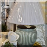L27. Frederick Cooper celadon lamp.